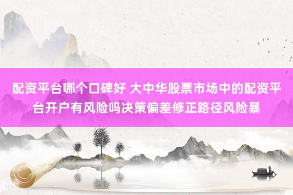 配资平台哪个口碑好 大中华股票市场中的配资平台开户有风险吗决策偏差修正路径风险暴